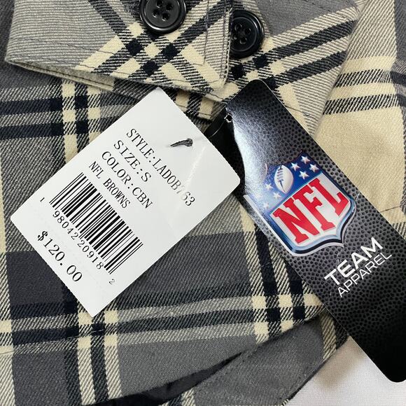 Cleveland Browns NFL Team Apparel Hooded Flannel Shirt Jacket - Picture 4 of 4